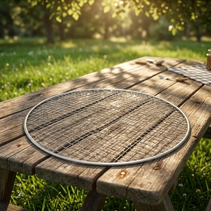 Lot de 5 grilles de refroidissement multi-tailles en acier inoxydable à coins arrondis en fil tressé pour barbecue, four à <span class=keywords><strong>charbon</strong></span>, cuisson de gâteaux et pâtisseries - Product Image 1