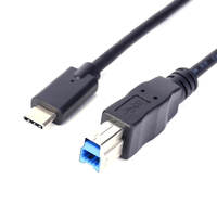 Câble USB 3.0 Type C vers USB B 5 Gbit/s, USB-C Mâle vers USB-B Mâle, Synchronisation des Données, Protection Anti-Pression Moulée, Plaqué Or