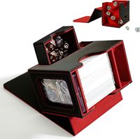 Boîte de rangement rectangulaire brillante Comeder Commander pour 160+ cartes à double pochette, plateau à dés, design moderne et portable, TCG/CCG/EDH/Magic