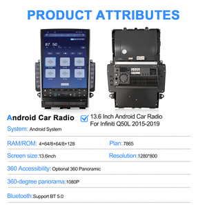 Navihua para Infiniti <span class=keywords><strong>Q50</strong></span> Q50L 2015-2019, Actualización de Auto con Pantalla Vertical Android de 13.6'', Carplay, Estéreo, GPS, Unidad DSP - Product Image 6