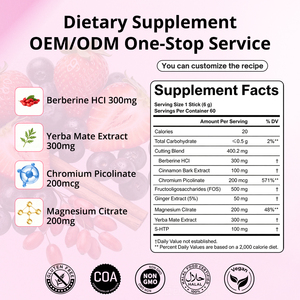Complément Alimentaire en Poudre Instantanée OEM pour le Contrôle de l'Appétit et le Soutien Énergétique Intestinal, Mélange <span class=keywords><strong>Coupe</strong></span>-<span class=keywords><strong>Faim</strong></span> avec Berbérine et Yerba Maté - Product Image 2