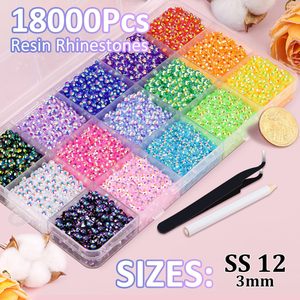 Kit de 18 000 strass en résine multicolores de 3 mm à dos plat, kit tout-en-un pour embellir vos créations DIY, arts et artisanat, cadeaux - Product Image 2