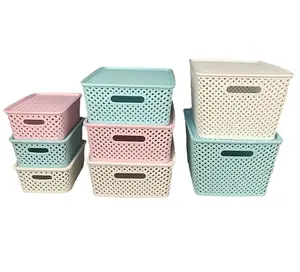 wholesale rectangular plastic storage box organizer basket for small sundries