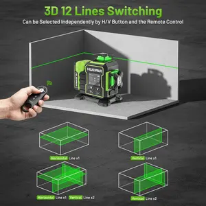 <span class=keywords><strong>Huepar</strong></span> Nuevo Modelo 2025 W03CG Nivel Láser de 12 Líneas 3D 3x360 Autonivelante con Pantalla LCD, Herramienta de Gran Venta - Product Image 4