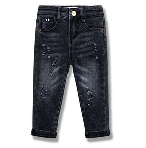 Quần bò phong cách hip hop dáng ôm cho bé trai quần denim giản dị quần jean màu đen quần denim cho bé trai 1 2 3 4 5 6 7 tuổi - Product Image 4