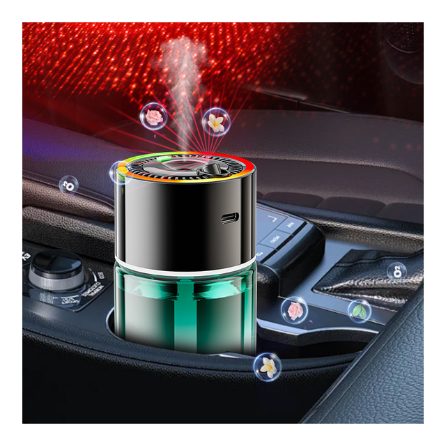 Electric Portable Aromatherapy Scent Diffuser for Car & Hotel Use with Waterless Humidifier and Essential Oils