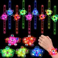Montre LED Lumineuse Tournante pour Enfants, Jouet Anti-Stress, Bracelet Clignotant, Cadeau d'Anniversaire, Petit Cadeau, Bracelet Lumineux
