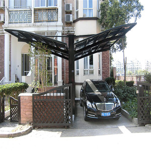 Abri de voiture en métal avec toit en verre pour jardin extérieur, <span class=keywords><strong>garage</strong></span>, port, stockage, carport, élégant en aluminium - Product Image 5