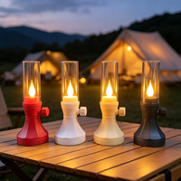 Lampe à pétrole LED miniature 2,28*5,39 pouces avec abat-jour losange, fonctionnant sur piles, lumière LED sans flamme – Idéale pour Noël et les anniversaires