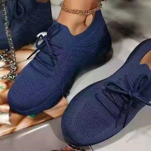 Zapatillas Deportivas de <span class=keywords><strong>Plataforma</strong></span> <span class=keywords><strong>con</strong></span> Cordones de Moda para <span class=keywords><strong>Mujer</strong></span>, Talla Grande, Verano, Planas, de Malla, Vulcanizadas - Product Image 1