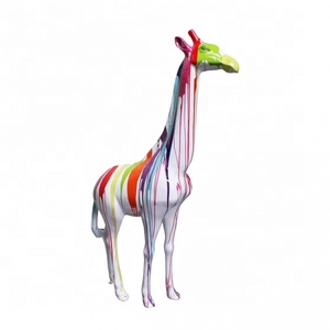 Bán Hot Chất Lượng Cao Động Vật Điêu Khắc Màu Sơn Sợi Thủy Tinh Resin Hươu Cao Cổ Tượng - Product Image 6