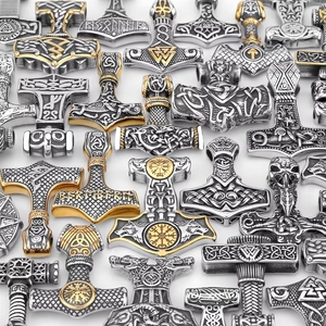 Listo para Enviar: Lujoso Collar de Joyería Vikinga con Colgante Martillo de Thor Mjolnir de Acero Inoxidable 316L, Runa Nórdica, Estilo Biker, Venta al por Mayor RTS - Product Image 5