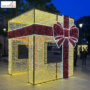 ไฟประดับตกแต่งคริสต์มาสกลางแจ้ง รูปแบบกล่องของขวัญขนาดใหญ่ ไฟ LED สำหรับตกแต่งวันหยุดคริสต์มาส - Product Image 1