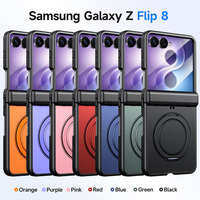 Funda Magnética Plegable para Teléfono con Sensación de Lujo, Protección de Bisagra y Marco Frontal 360 °   Soporte Giratorio para Samsung Galaxy Z Flip 8