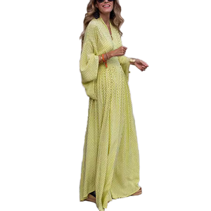 4916 Robe longue bohème de luxe de haute qualité, nouvelle collection été 2025, vente chaude, kaftan abaya pour femme - Product Image 1