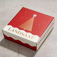 Boîte cadeau de luxe avec estampage à chaud, boîte d'expédition en carton rouge et blanc imperméable, anti-écrasement