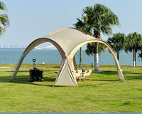 Abri de camping multi-personnes, pare-soleil, imperméable, à quatre côtés ventilés, auvent en forme de dôme, grand gazebo extérieur avec revêtement argenté, personnalisé