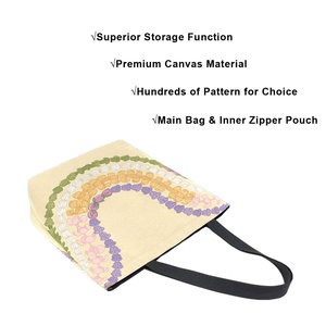 Aloha Collection Leis Print Eco-Friendly Reusable Shopping Grocery Bag Custom Design Crown Flower Hawaiian <b>Canvas</b> <b>Tote</b> Bag - Product Image 3