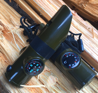 Sifflet de sécurité d'urgence multifonctionnel portable 7 en 1 pour le camping, la randonnée, la navigation de plaisance, la randonnée pédestre