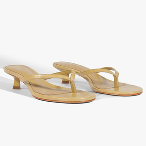 Sandales à talon chaton pour femmes, style tong, talon bas, minimalistes, à enfiler, vente en gros, OEM, personnalisables - Product Image 2