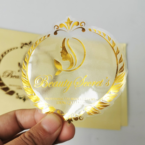 Personalizzato <span class=keywords><strong>PVC</strong></span>/PET <span class=keywords><strong>trasparente</strong></span>/<span class=keywords><strong>trasparente</strong></span> autoadesivo/etichetta con lamina d'oro goffratura stampa a caldo - Product Image 5