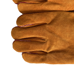 Pulgar Palma resistente al calor reforzado vaca cuero dividido mano trabajo seguridad desgaste arco MIG argón soldadura de invierno guantes de soldador - Product Image 6
