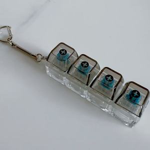 Porte-clés clavier mécanique transparent et coloré 1/2/3/4 touches, avec interrupteur à bouton-poussoir et lumière LED, jouet anti-stress - Product Image 6