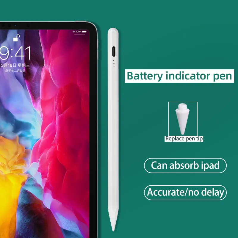 Ipad Pro hava Mini için aktif manyetik Stylus kalem Tilt duyarlı Palm ret yedek Apple için özel logo kalem