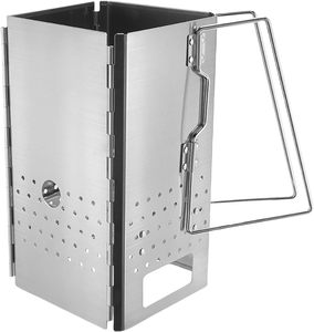Stufa a Legna Portatile Pieghevole <span class=keywords><strong>in</strong></span> <span class=keywords><strong>Acciaio</strong></span> <span class=keywords><strong>Inox</strong></span> da 2kg, Multifunzionale e Antivento per <span class=keywords><strong>Barbecue</strong></span> e Uso <span class=keywords><strong>in</strong></span> Cucina all'Aperto - Product Image 1