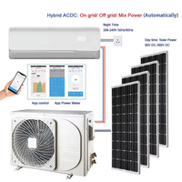 Système de climatisation hybride solaire AC/DC sur réseau 220 V 50 Hz 60 Hz 12 000 BTU 18 000 BTU 24 000 BTU Mini split pour balcon et toit