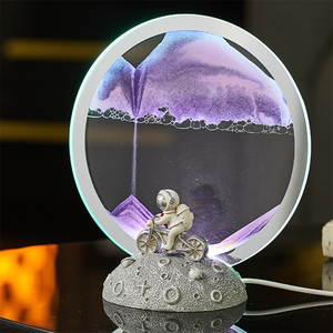 3D led ภาพวาดทรายโต๊ะโคมนาฬิกาทรายเย็นไฟกลางคืน USB Quicksand โคมไฟโฮมออฟฟิศห้องนอนตกแต่งสร้างสรรค์ - Product Image 1