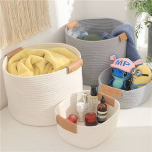 Customize Your Desired <b>Storage</b> Decoration Woven Laundry Toys Green Plants Gift <b>Basket</b> Cotton <b>Rope</b> <b>Basket</b> - Product Image 3
