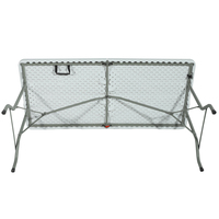 Table pliante en plastique durable et légère à 180 degrés, avec coussin imperméable moderne, mobilier d'extérieur pour restaurants et événements
