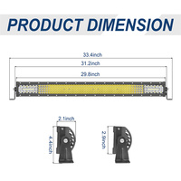 Barre lumineuse LED combinée triple/quadruple rangée Slimline 230W, couleur lumière ambre ou blanche, 30 pouces, pour SUV, UTV, Side by Side