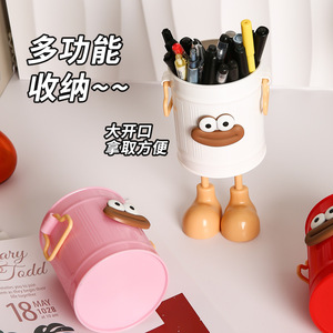 Creative Cartoon <b>Pen</b> Holder With Legs Red Pink <b>White</b> Metal Desk Organizer For Student Office Storage - Product Image 4