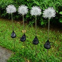 Lampu Taman Tenaga Surya Dandelion, Konstruksi Aluminium Berperingkat IP65, Tahan Air, Lampu LED Lanskap Bunga untuk Halaman
