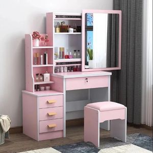 Petite <span class=keywords><strong>chambre</strong></span> à coucher moderne simple coiffeuse <span class=keywords><strong>armoire</strong></span> de rangement intégrée coiffeuse économique - Product Image 1