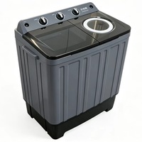 Lave-linge semi-automatique à trois tambours avec programmateur de lavage et minuterie d'essorage, machine à laver portable pour les charges quotidiennes