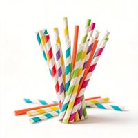 Pailles en papier jetables personnalisées en pâte de bois biodégradable pour boissons au bubble tea