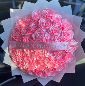 Pétalos de Rosa Rojos Preformados OKAY, Rosa Eterna con <span class=keywords><strong>Cinta</strong></span> de Satén, Flores Hechas a Mano para el Día de San Valentín - Product Image 2