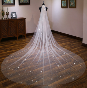Luxury <strong>Sparkling</strong> Sequins <strong>Veil</strong> Wedding <strong>Veil</strong> Bridal Long New One-layer <strong>Veils</strong> - Product Image 1