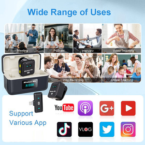 Mini micrófono Lavalier inalámbrico portátil, micrófono magnético con cancelación de ruido LED, compatible con iPhone, teléfonos Android, estuche de carga C - Product Image 6