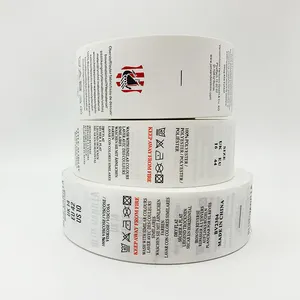 Tùy Chỉnh Polyester Vải In Quần Áo Chăm Sóc Tag Cotton Hướng Dẫn Cảnh Báo Rửa Nhãn Satin Nhãn Rửa Chăm Sóc Nhãn - Product Image 3