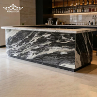 Comptoirs en marbre serpentine noir poli de luxe GOLDTOP pour îlots de cuisine modernes et comptoirs de bar à petit-déjeuner