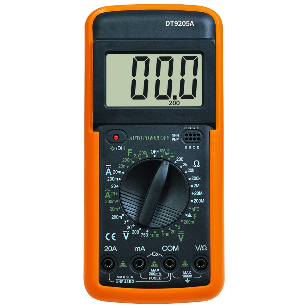 DT9205A testeurs de tension AC/DC compteur de courant multimètre numérique intelligent testeur de résistance multimètre de poche