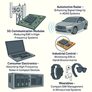 Feuilles d'absorption EMI en polymère composite de blindage électromagnétique - Basse tension, haute fréquence, flexibles - Product Image 5