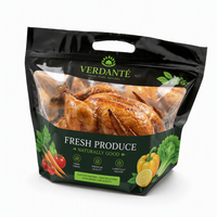 Sacs d'emballage pour légumes frais, pochettes en plastique personnalisées avec logo, fenêtre transparente, pour fruits, poulet rôti, aliments chauds, produits frais