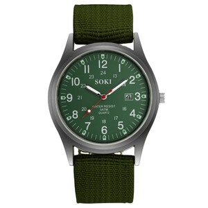 <span class=keywords><strong>Reloj</strong></span> Deportivo Luminoso <span class=keywords><strong>SOKI</strong></span> para Hombre, Correa de Nailon de 20 mm, Movimiento de Cuarzo, Caja de Acero Inoxidable, Esfera con Agujas, Unisex - Product Image 5