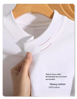T-shirt Homme de Luxe Personnalisé en Coton Tricoté 100% de Haute Qualité, Coupe Ample à Épaules Tombantes, Col Rond, Manches Courtes, 300 Grammes, Vierge