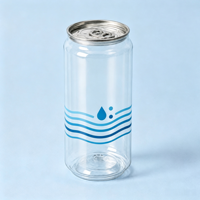 Bouteilles et canettes transparentes en PET de 500 ml de qualité supérieure avec logo personnalisé, pour jus, soda et autres boissons, avec bouchon à vis et couvercle facile à ouvrir